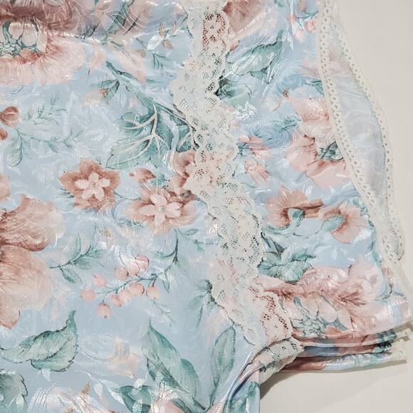 Intimate Moods Gown and Wrap Blue / Pink Floral M - Picture 9 of 12